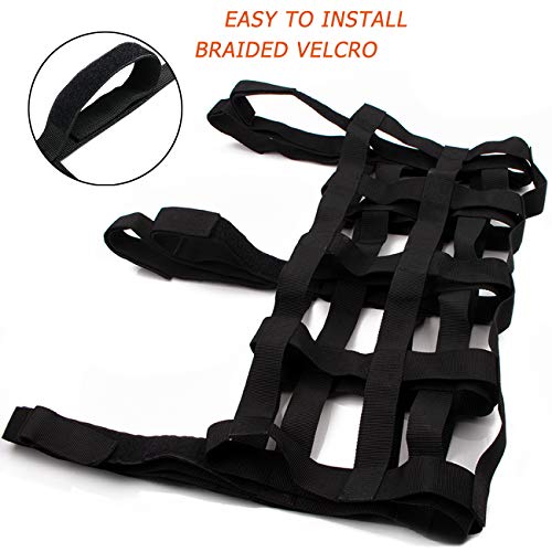Auto Roof Mesh Cargo Net The Ultimate Solution For Jeep Wrangler Yj Tj Jk Jku Jl Jlu And Gladiator Jt 1987-2020, Cargo Net Extra Storage Heavy Duty Cargo Mesh Cover Black #TOP4