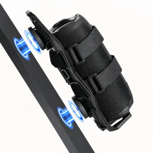 Van Helga Magnetic Speaker Mount for Golf Cart/Boat Railing UTV ATV Go Cart Adjustable Strap Speaker Holder Attachment for JBL Charge 5/Charge 6/Flip 4/Flip 5/Flip 6/Flip 7 Golf Cart Accessories