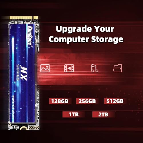Image of KingSpec NX Series 4TB Gen3x4 NVMe M.2 SSD, Up to 3500MB /s, 3D NAND Flash M2 2280 Internal Solid State Drive, for Desktop and Laptop
