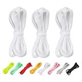 VOGVOG 3 Pairs Oval Shoelaces in 31'-63' Length 1/4' Half Round Shoe Laces for Sneakers Athletic Running Boot Shoe Strings