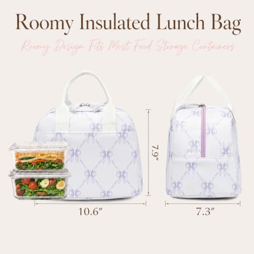 Image of LOVELYWIND Lunch Box for Women Cute Lunch Bags for Women Lunch Tote Bags Reusable Insulated Lunch Box Large Capacity Reusable Insulated Cooler for Work or Travel Gifts or Beach