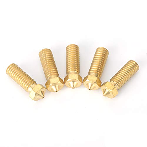 PBOHUZ Buse-5 pièces en Laiton 1.75mm 0.6mm buse d'extrudeuse résistante aux Hautes températures Accessoires d'imprimante 3D Cover