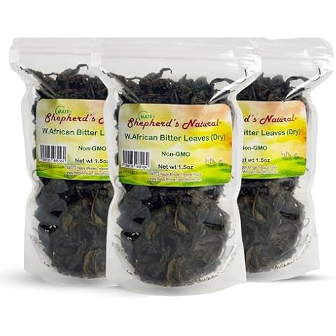 Bitter Leaf (Dry) by HATF's Shepherd's Natural. Non GMO. Sand Free 4.5 oz / 128g (3 X1.5 oz bags) Cover