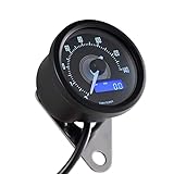 Daytona Velona Motorcycle Speedometer 140mph for Honda Rebel, Cafe Racer and Custom Motorbike Universal Digital Gauge (Black) (92269)