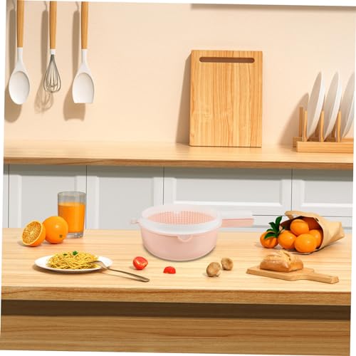 Colador plástico con doble capa y asas para cocina miniatura 5