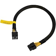 Shengeehoo 8 Pin to 8 Pin GPU Power Cable for Dell PowerEdge R720 R720XD R730 R730XD, Compatible with NVIDIA Tesla K80 M40 M60 P40 P100 Graphics Card, Black Braided PCIe Power Adapter Cable 40CM
