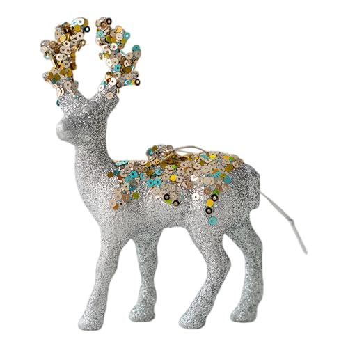 yybng Figuras de Reno de Navidad,Decoración Navideña con Brillo Aterciopelado | Escultura Navideña para Escritorio - para Coleccionistas Amantes de Manualidades Fotografía Hogar Oficina Dormitorio