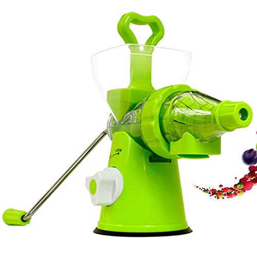 Krystal wisdom Multifuctional Kitchen Manual Hand Crank Single Auger Juicer with Suction Base
