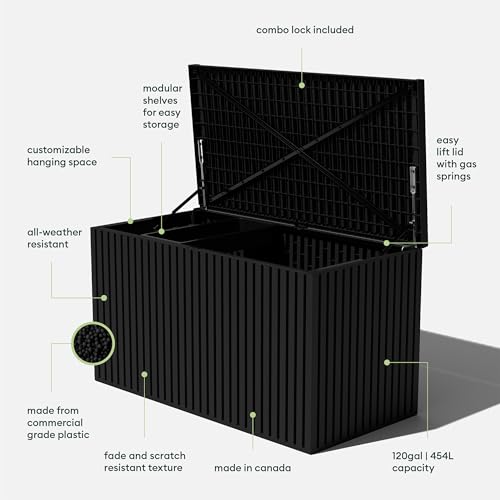 Veradek Everything Deck Box 120 Gallon | Lockable Storage Box and Organization for Patio Furniture, Outdoor Cushions, Throw Pillows, and Garden Tools - Image 3