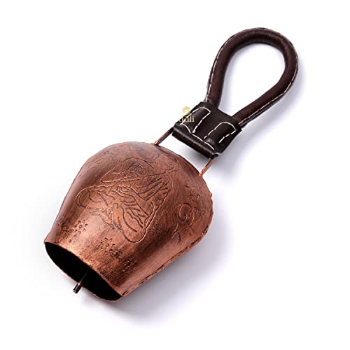 DULI Feng Shui Vastu Swiss Cowbell DDLJ Main Door Hanging Home Office Religious Spiritual Wall Decor,Swiss Metal Hanging, Buddha Size: 12x6 inch, Buddha(Cowbell: CopperBuddha)