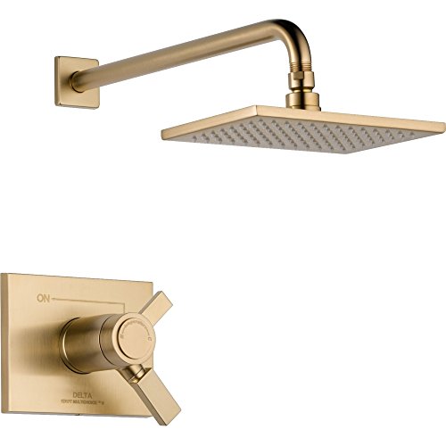 Delta Faucet Vero 17T Series Dual-Function Shower Trim Kit with Single-Spray Touch-Clean Rain Shower Head Champagne Bronze T17T253-CZ (Valve Not Included)