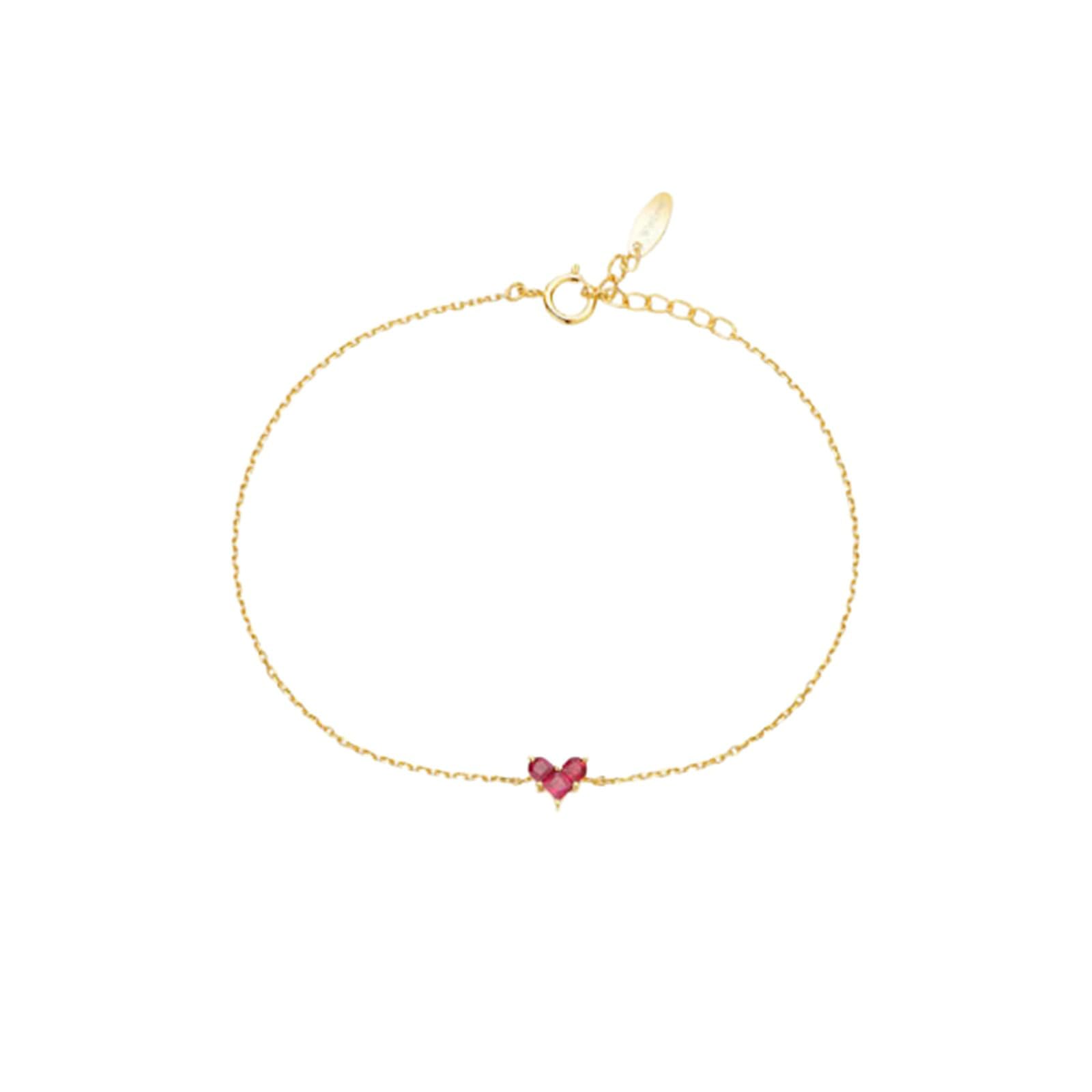 Pulsera de oro 750 585 375 con colgante de corazón para mujer con