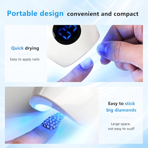 Image of JODSONE Cordless Mini U V Portable Handheld Nail Lamp Rechargeable Model with LED Display Fast Drying for Home Traveling