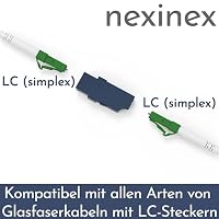nexinex Glasfaserkabel Adapter | Kupplung LC auf LC Simplex | Verbinder für LWL Patchkabel | Buchse/weiblich – Ansicht 2