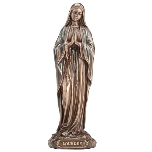 Veronese Design 6 1/8 inch Our Lady of Lourdes Cold Cast Resin Bronze Finish Religious Sculpture