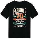 [28P] Idée Cadeau Anniversaire 70 Ans Homme Femme Tee Shirt Humoristique T-Shirt Premium (FR/ES, Alpha/Lettres, L, Taille Normale, Taille Normale)