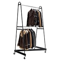 ハンガーラック 幅120〜218cm 130kg耐荷重 Amazon｜Zハンガーラック 2段 強化タイプ ブラック 幅120×奥行75×高さ