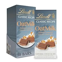 Lindt CLASSIC RECIPE Non-Dairy OatMilk Salted Caramel Chocolate Candy Bar، 10 Pack، 3.5 oz.
