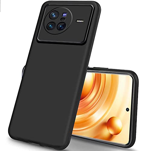 Image of TheGiftKart Back Cover Case for Vivo X80 | Soft Silicon Rubberised Matte Cover | Protective Sleek Profile | Camera Protection Bump (Black)