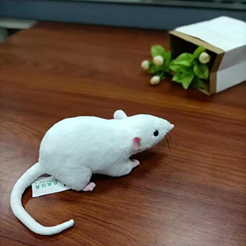 Lhcn021 13" Soft Small Grey Rat Mouse Plush Toy Lifelike Mice Stuffed Animals Toys Dolls Gifts For Kids Pets (White) #TOP2