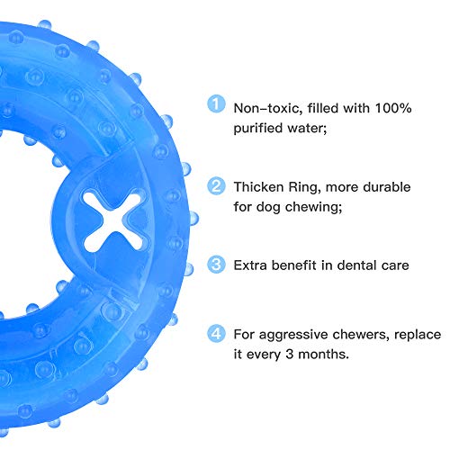 Nwk Pet Teether Cooling Chew Toy For Dogs Teething Toy For Puppies, Fit With Treats For More Fun (Chewing Ring) #TOP3