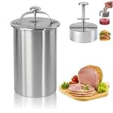 Fabricante De Jamón De Acero Inoxidable (con Termómetro), Molde Para Prensado De Carne, Prensa De Deli Con Resorte, Apta Para Lavavajillas Y Uso En Cocina