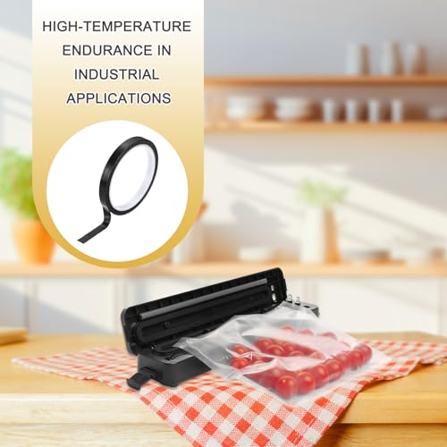 Image of PATIKIL High Temperature PTFE Tape 3 /8 Inch x 33 Feet, PTFE Coated Fiberglass Adhesive Tape for Vacuum Sealer Machines Hand-Impulse Sealers Insulation, Black