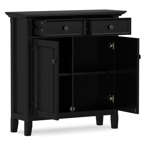 SIMPLIHOME Amherst 36" Wide Storage Cabinet in Black by SIMPLIHOME - Used condition - Image 4