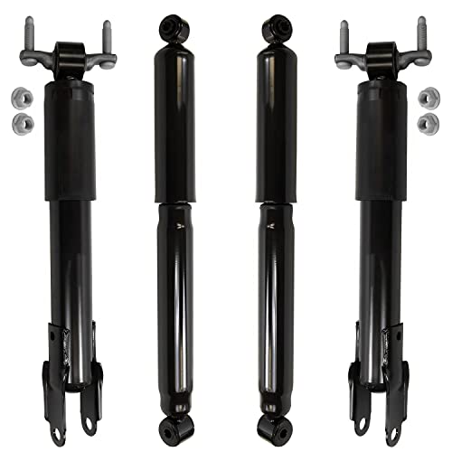 Image of Detroit Axle - 4 Shocks Absorbers for 2011-2022 Chevrolet Silverado 2500 HD | 3500 HD GMC Sierra 2500 3500 HD, Front Rear Shock Absorbers 2012 2013 2014 2015 2016 2017 2018 2019 2020 2021 Replacement