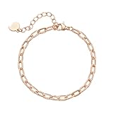 Happiness Boutique Pulsera de mujer de eslabones grandes fabricada en acero inoxidable | pulsera de eslabones ajustable en oro - rosa, plata