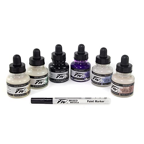 Daler Rowney Fw Shimmering Set Tintas Frasco 6 X 29.5Ml