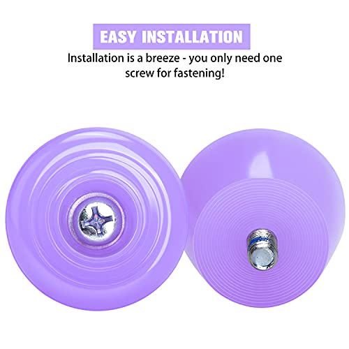 Tobwolf 1 Pair Quad Skate Toe Plugs With Bolts & Screw Driver, Durable 82A Roller Skate Toe Stoppers, Double-Row Roller Skating Toe Stops Brake Jam - Violet #TOP1