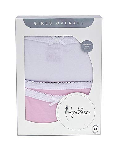 Feathers Baby Girls 100% Cotton Super Soft Onesies Bodysuits 2-Pack #TOP2