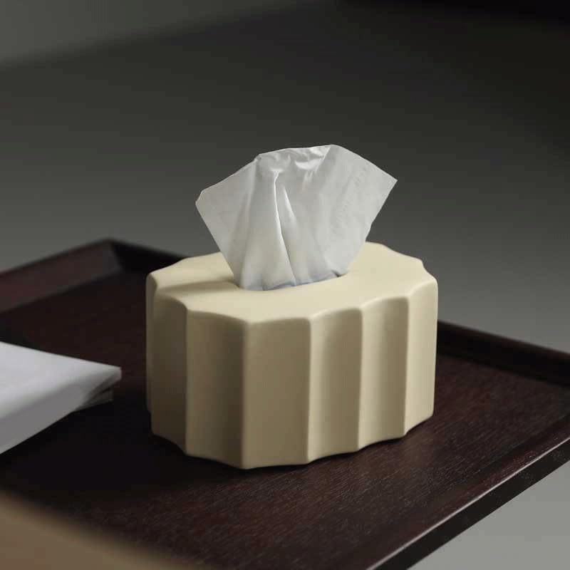 Soporte para Caja de pañuelos Decoración Sencilla con Caja de pañuelos, Mesa Centro, Papel Fumar, servilleta Creativa(Beige)