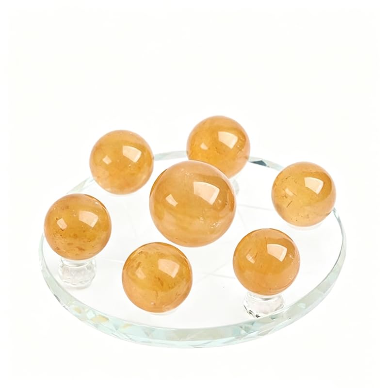 Boule de cristal jaune naturel haut de gamme sept étoiles pour bureau 25cm
