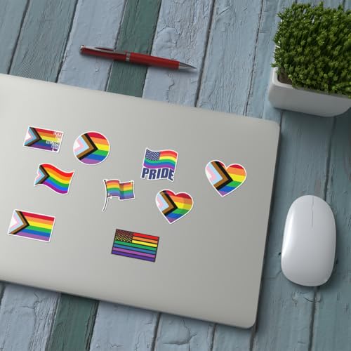 Image of Pack 9 Pcs LGBT Pride Gay Sticker for Cars Trucks Laptops Vehicles Window Helmets Computers Motorcycles Bumper Stickers Removable Waterproof Vinyl Decals Car Exterior Accessories
