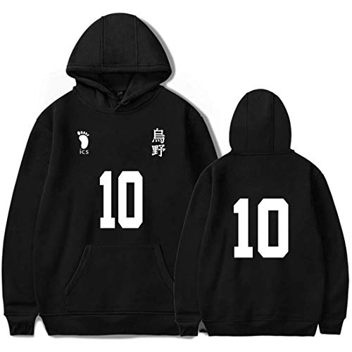 Yumenam Haikyuu - Sudadera unisex con capucha para cosplay, disfraz de Kozume Kenma Gakuen Koukou, camiseta deportiva de manga larga, Negro B, S
