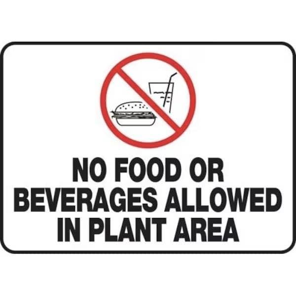SAFETY SIGN NO FOOD OR BEVERAGES, Mfr: MHSK579VP-A