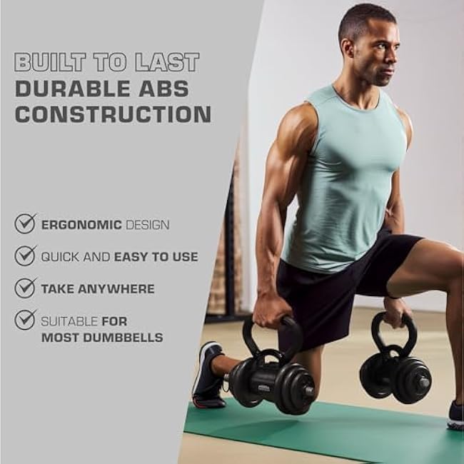 PowerPress Kettlebell Handle - Converter for Dumbbell to Kettle Bell - Grip Handle Attachment for Dumbbells - Kettlegrip Kettlebell Attachment Kettle Bell Adaptor