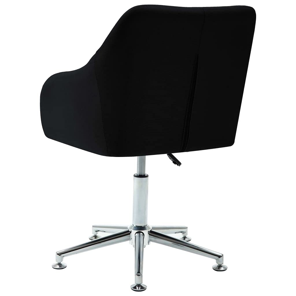 Krzesło do jadalni obrotowe, czarne, tapicerowane podłokietnikami, ergonomiczne, do kuchni, salonu, biura, jadalni, z regulacją wysokości, drewniana rama, nogi stalowe, nowoczesne, wygodne