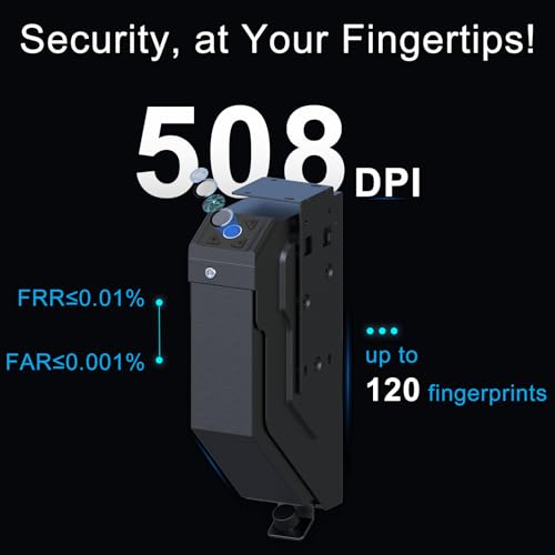 Image of Gun Safe Biometric Quick Access Handgun Safes for Pistols Bedside Fingerprint Pistol safe Nightstand Smart Gun Safety Wall Mount Desk Keypad Key