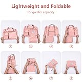 Duffel Bag, Foldable Overnight Weekend Bags for Women, Lightweight Hospital Bag with Wet and Dry Separation Bag, Large Holdall/Cabin/Gym Bag for Sports and Travel - Pink - Image 5