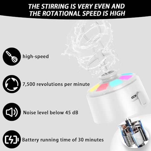 PROCHAIN Electric Protein Shaker Bottle, Protein Shakes Mixer, Portable Pre Workout Self Mixing Cup, Made with BPA-Free Tritan, 22oz by PROCHAIN - Image 3