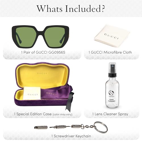 Gucci GG0956S Designer Fashion Sunglasses - Elegant, Sophisticated & Oversize Gemetric Shape Eyewear with Luxury eSHADES Kit3