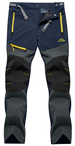 BIYLACLESEN Hiking Pants Mens Cargo Pants Zipper Pockets Work Pants for Men Walking Pants Travel Pants Waterproof Pants Military Pants for Men