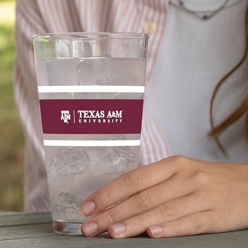 Image of Logo Brands NCAA 16 oz Pint Glass - Durable Glass With Bold Team Color- Chip-Resistant Rim Drinkware For Fans, Tailgates, Home Bars & Everyday Use