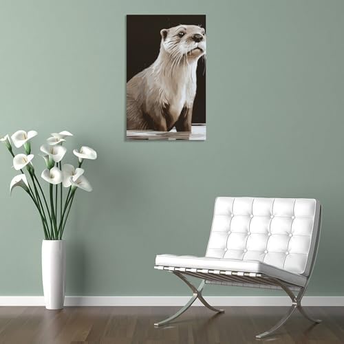 Décoration esthétique loutre tableau moderne salon et bureau - 5