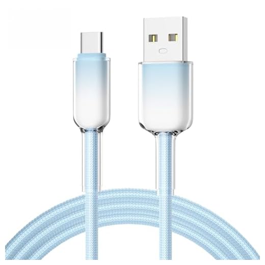 120W Fast Charger Cable, 6.6 ft (2 Meter) Fast Charging Woven Quick Charger Cord USB A to Type C Cable Compatible with Smartphones & Tablets (Blue)