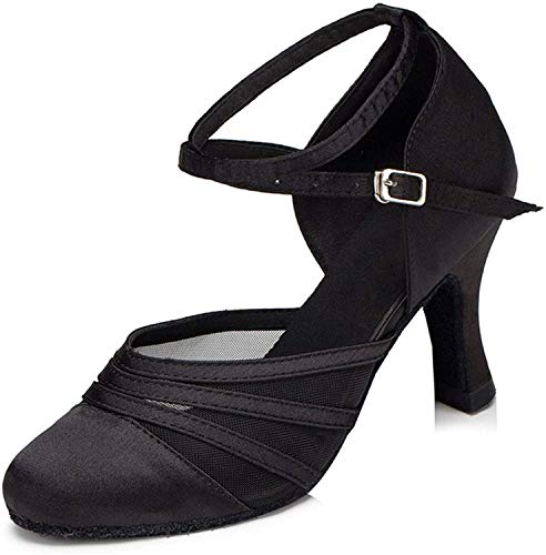 Naudamp Scarpe da Ballo da Ballo Latino da Donna Scarpe a Punta Chiusa Tacco Alto Raso Mesh Salsa Tango Valzer Scarpe da Ballo di Danza Sociale