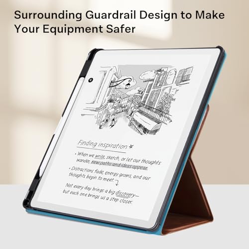 Image of CoBak Case for 11 inch Kindle Scribe 3rd Generation 2025, Kindle Scribe Colorsoft with Two Viewing Angles - All New PU Leather Cover with Auto Sleep Wake, Pen Holder. Vintage Brown